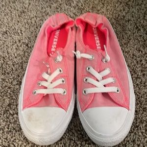 Pink womens slip on converse